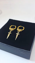 Dagger Earrings Stainless Steel Huggie Sword  Earrings Minimalist Cross Charm  Waterproof Hypoallergenic Jewellery Gothic Punk Gift