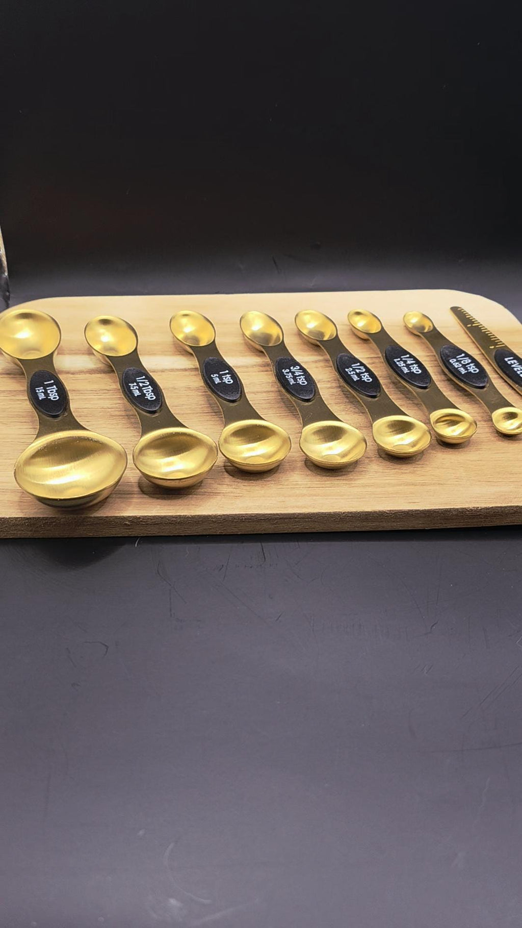 Gold Stainless Steel Stackable Measuring Spoons Sets  with leveler