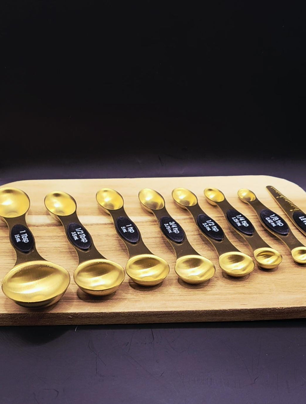 Gold Stainless Steel Stackable Measuring Spoons Sets  with leveler