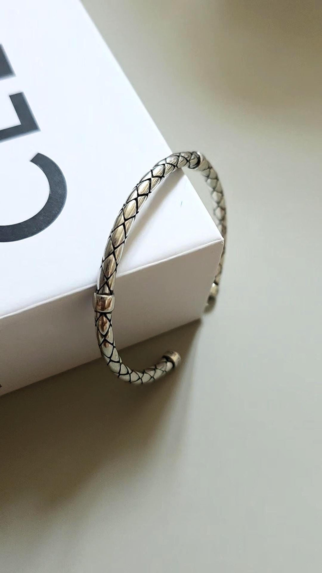 Braided Stainless Steel Open Adjustable Cuff Bracelet – Textured Modern Minimalist Wrist Bangle