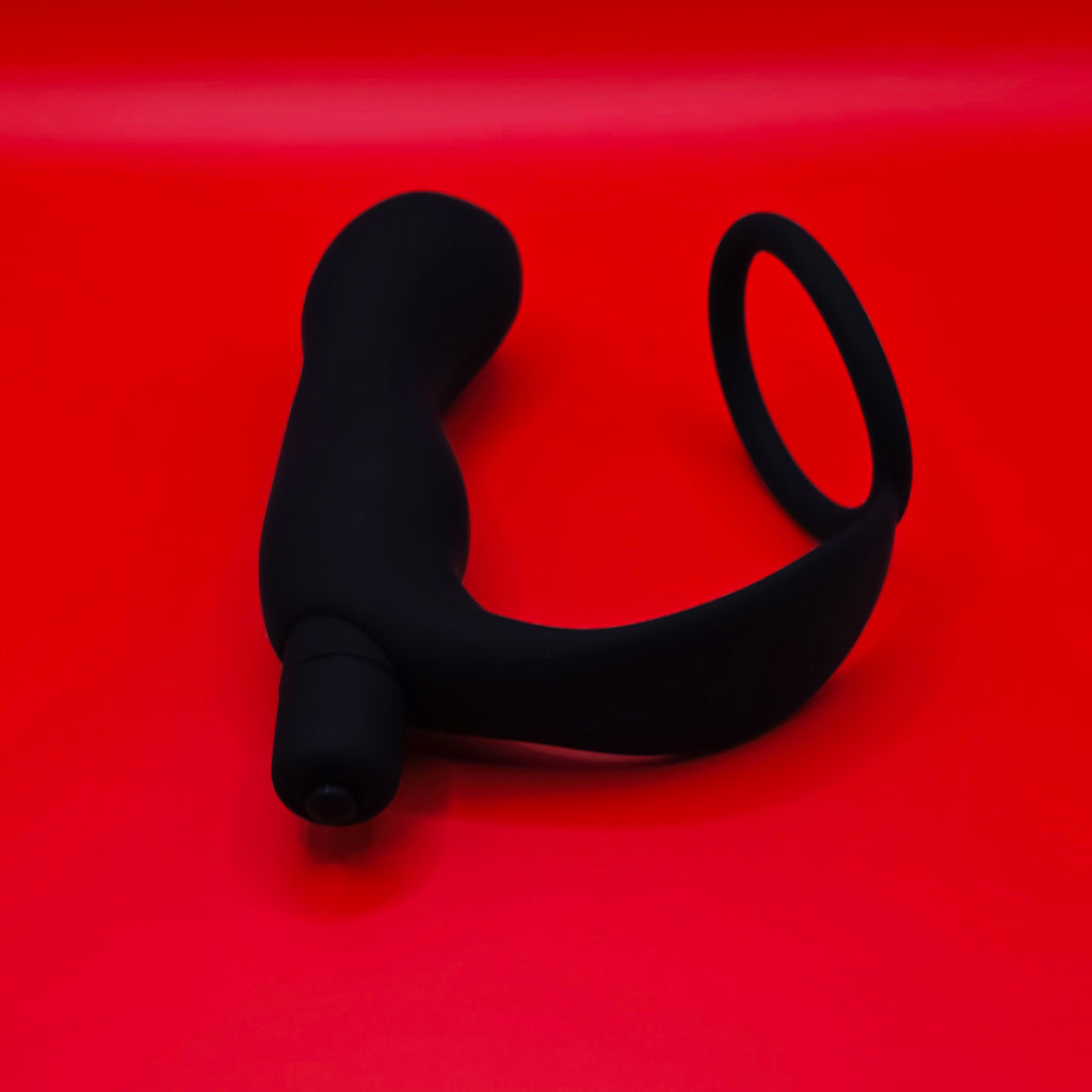 Silicone Vibrating G - Spot & Prostate Massager, Wearable Anal Plug with Ring