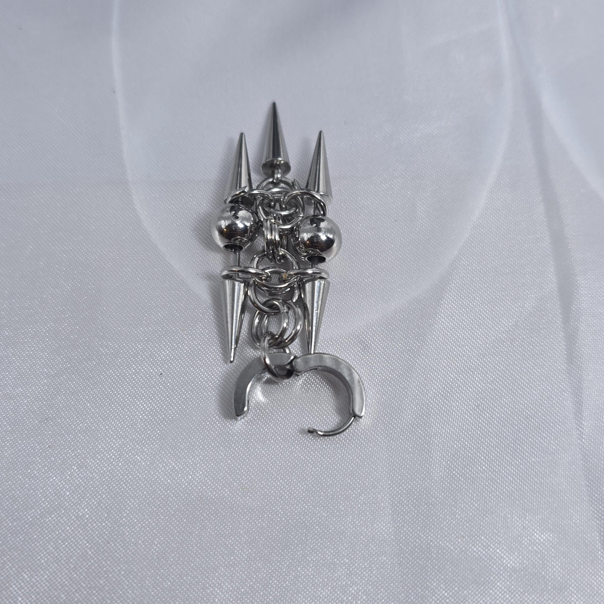 Gothic Pair  Spike Rivet Huggie Hoop Punk Hippie  Earring Stainless Steel