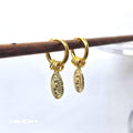Gold Snake Charm Huggie Hoop Earrings | Stainless Steel Serpent Jewellery