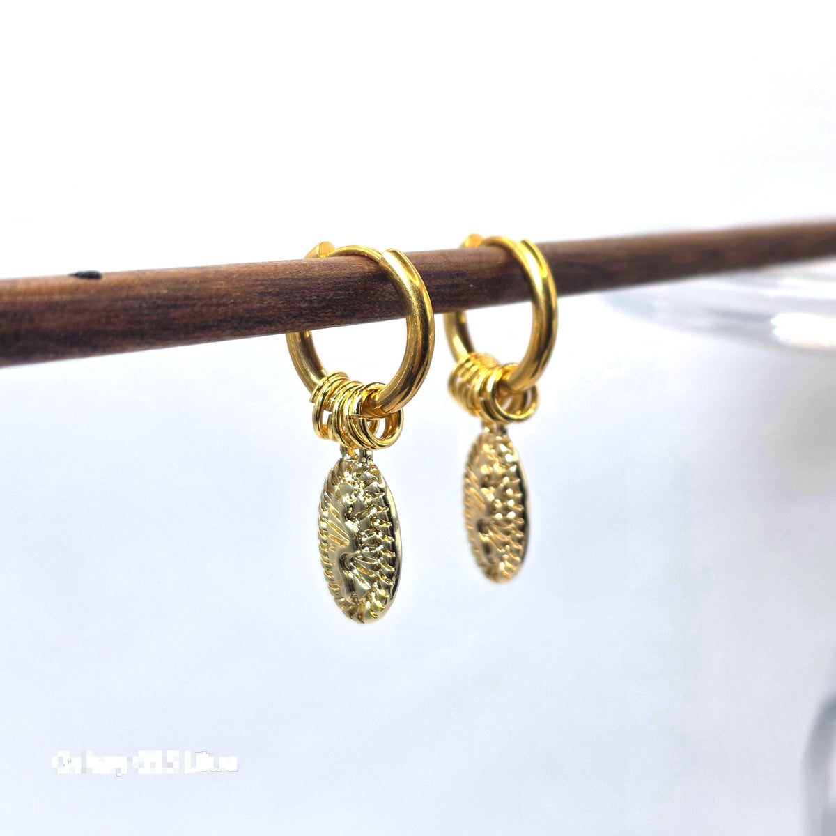 Gold Snake Charm Huggie Hoop Earrings | Stainless Steel Serpent Jewellery