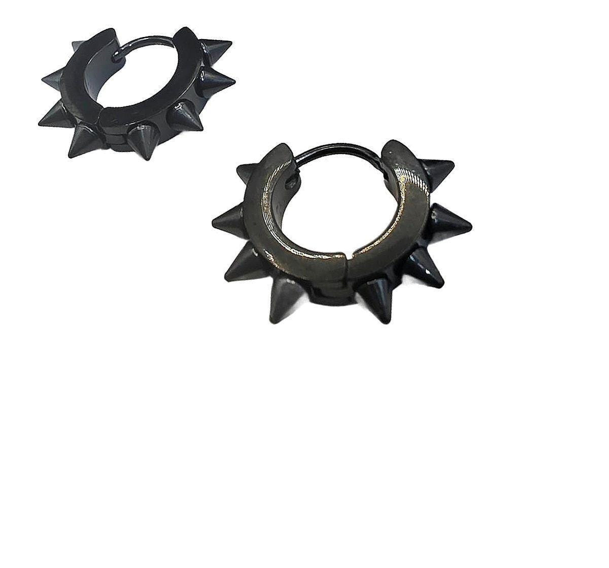 Piercings Stainless Steel Black Eight Spike Gothic Rivet Earrings Unisex Rock