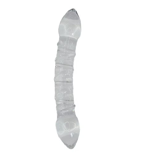 Anal Glass Double Sided Textured Dildo Wand Anal plug lesbian G-spot