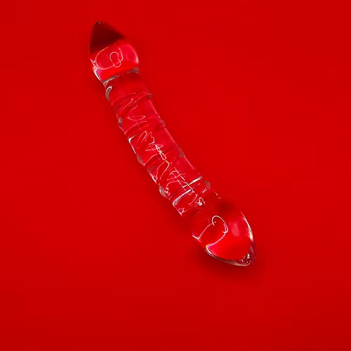 Anal Glass Double Sided Textured Dildo Wand Anal plug lesbian G-spot