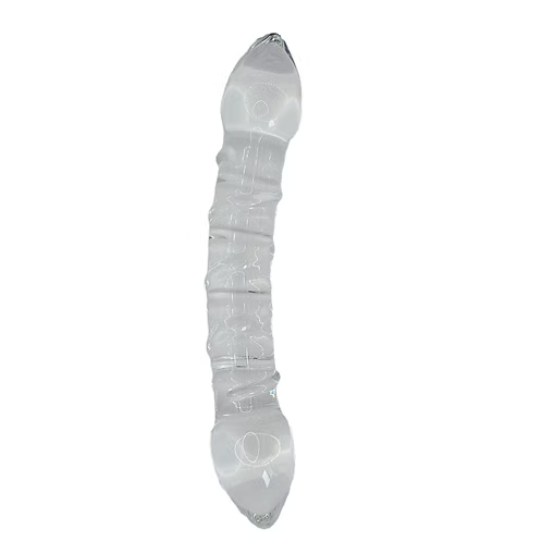 Anal Glass Double Sided Textured Dildo Wand Anal plug lesbian G-spot
