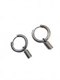 Silver Stainless Steel Spring charm Huggie Hoop Earring #alternative