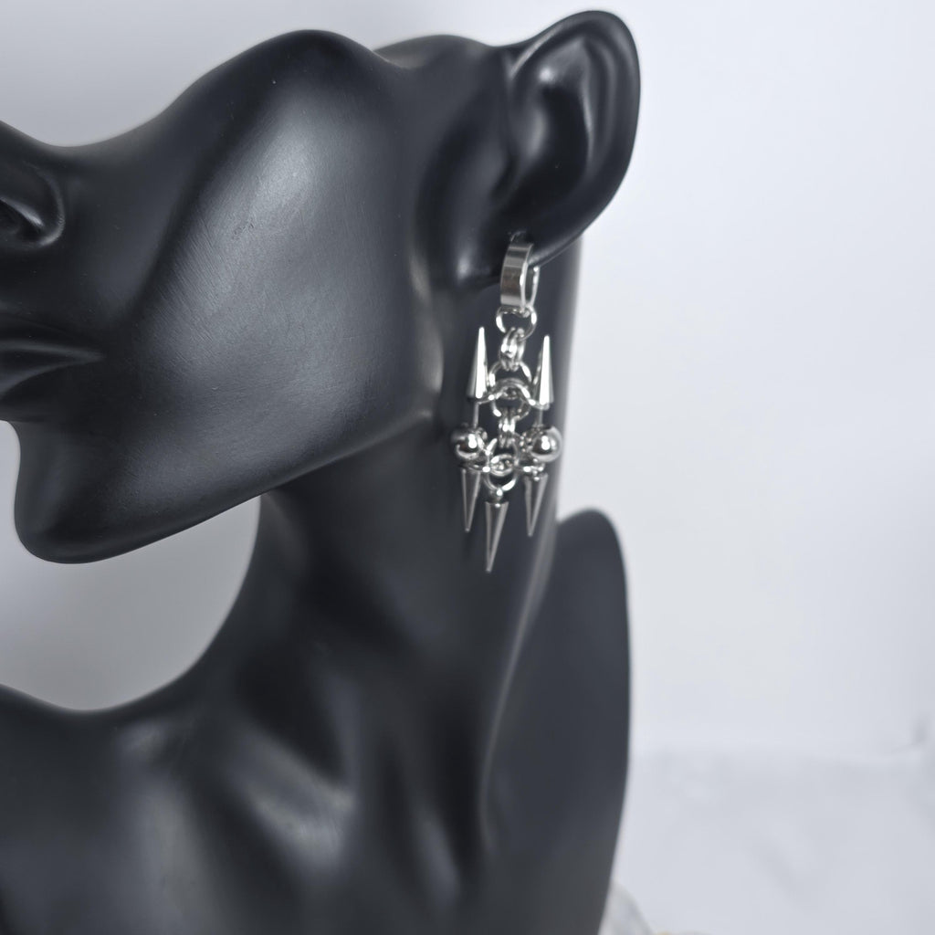 Gothic Pair  Spike Rivet Huggie Hoop Punk Hippie  Earring Stainless Steel