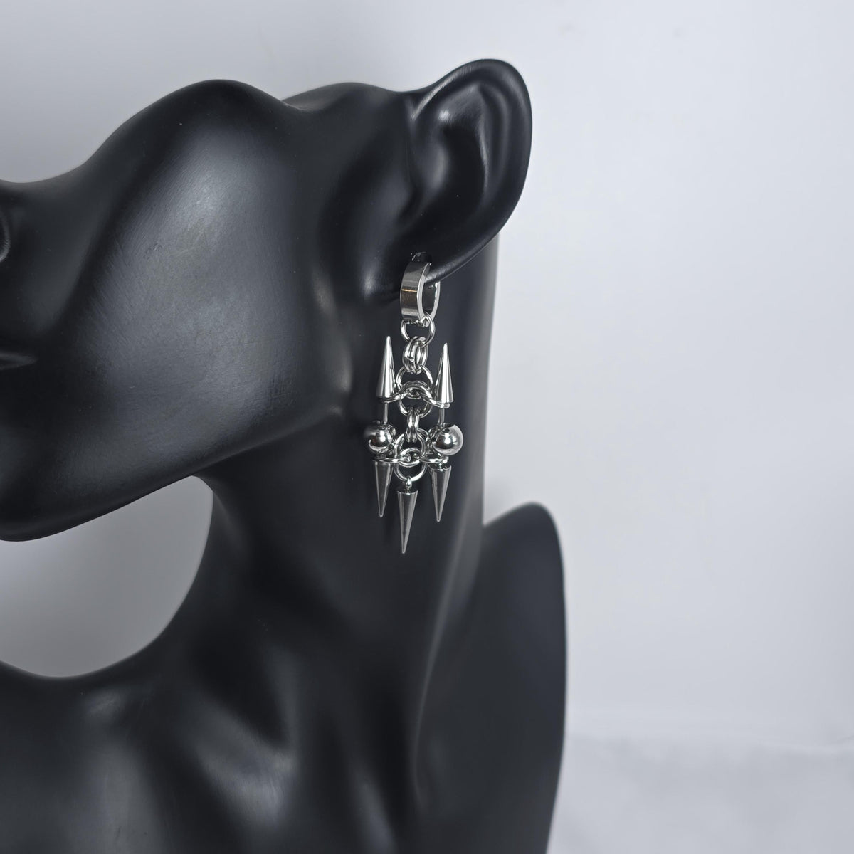 Gothic Pair  Spike Rivet Huggie Hoop Punk Hippie  Earring Stainless Steel