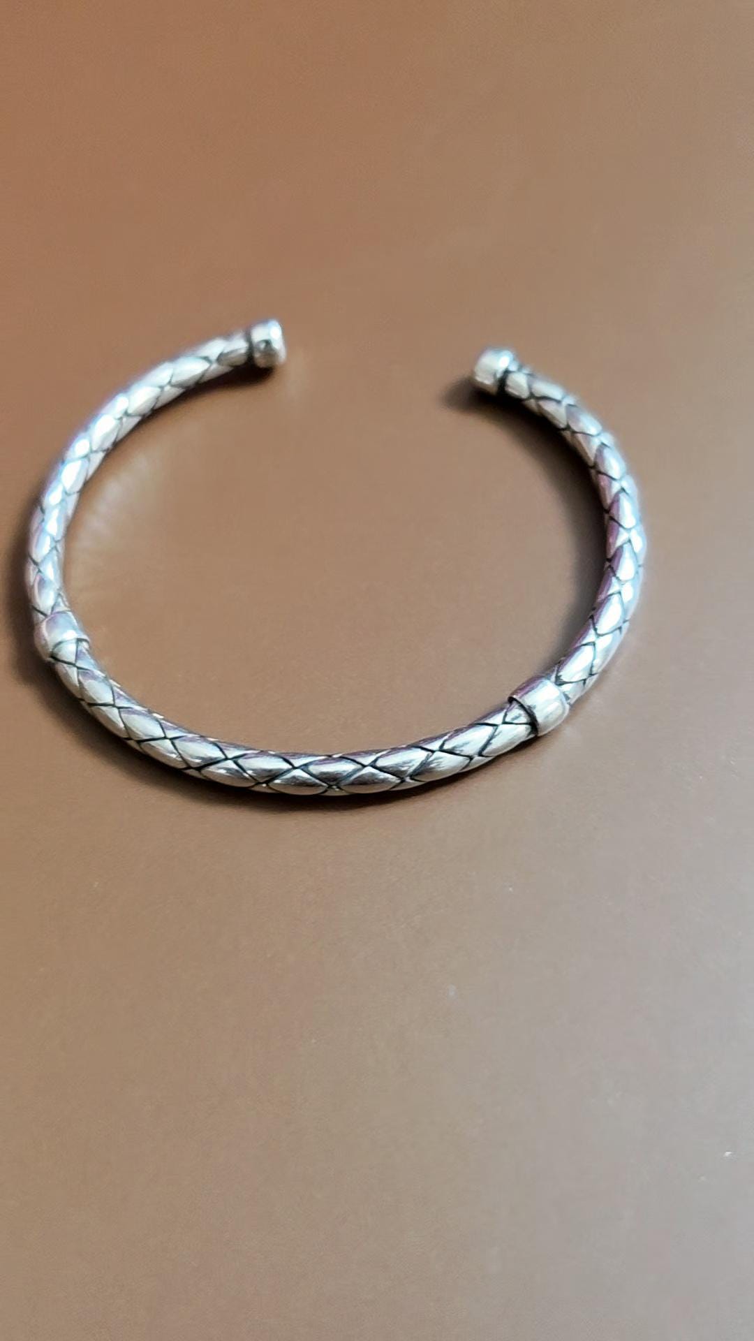 Braided Stainless Steel Open Adjustable Cuff Bracelet – Textured Modern Minimalist Wrist Bangle