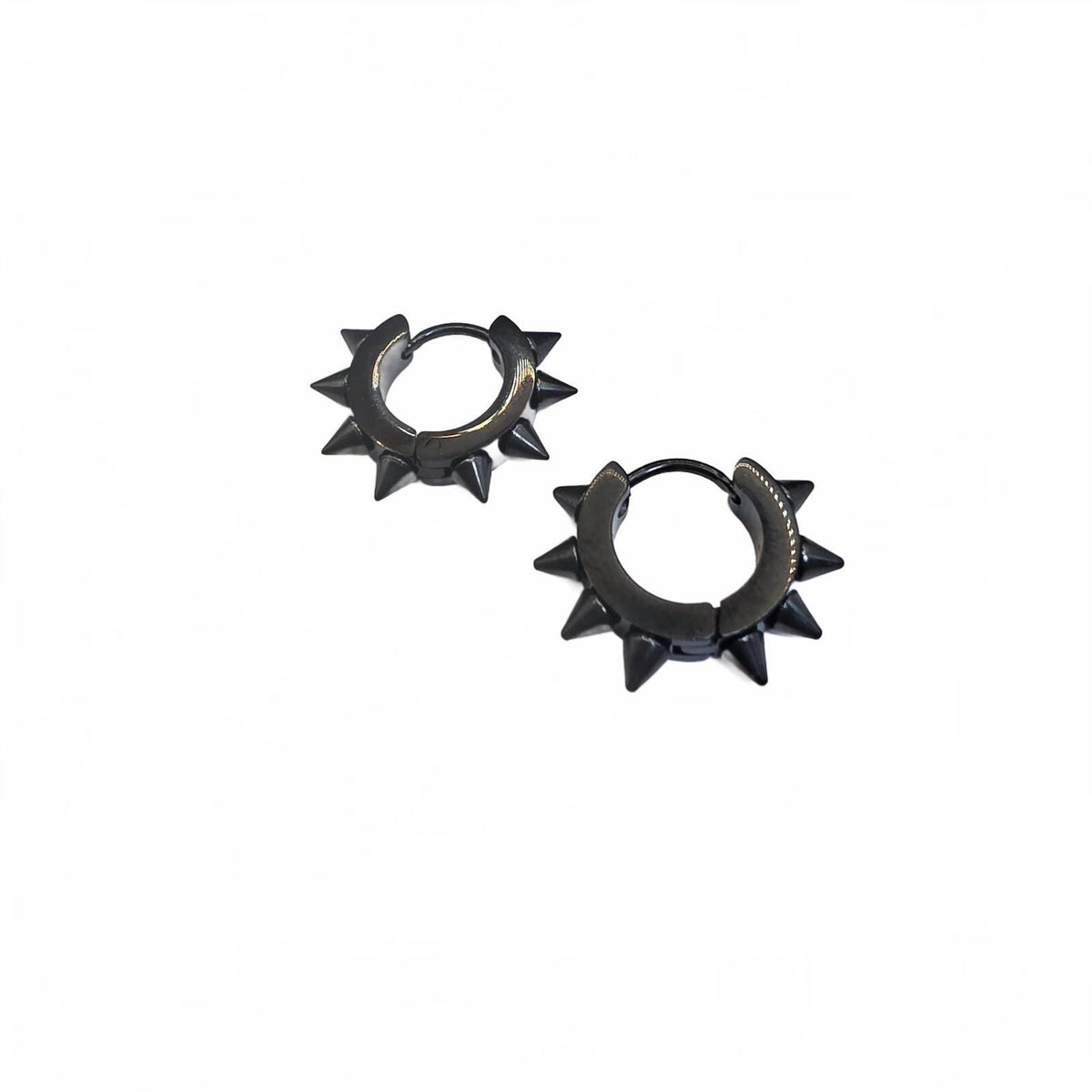 Piercings Stainless Steel Black Eight Spike Gothic Rivet Earrings Unisex Rock
