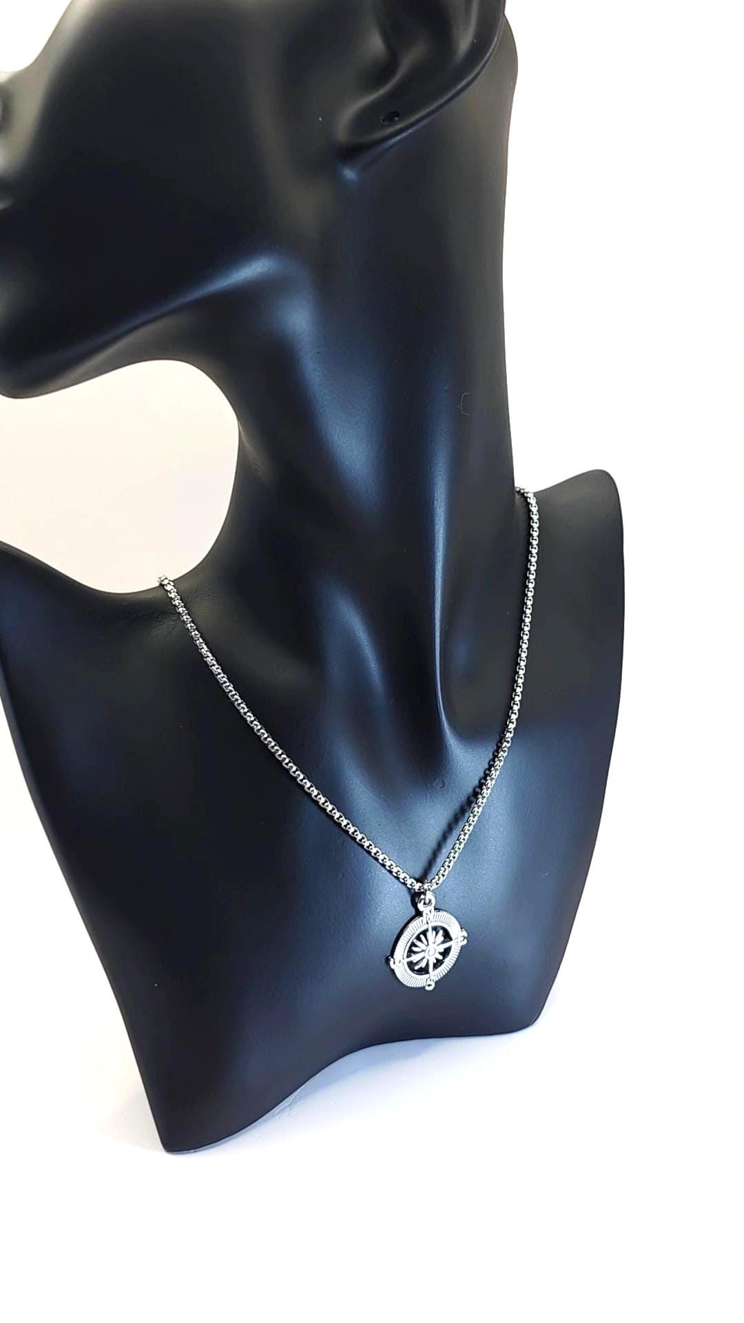 Stainless Steel Leaf Cross Compass Thors Hammer Star Pendant Necklace Jewelry for Men
