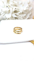 Gold Plated Stainless Steel Ring | Hammered Texture, Adjustable Open Band, Unisex Design