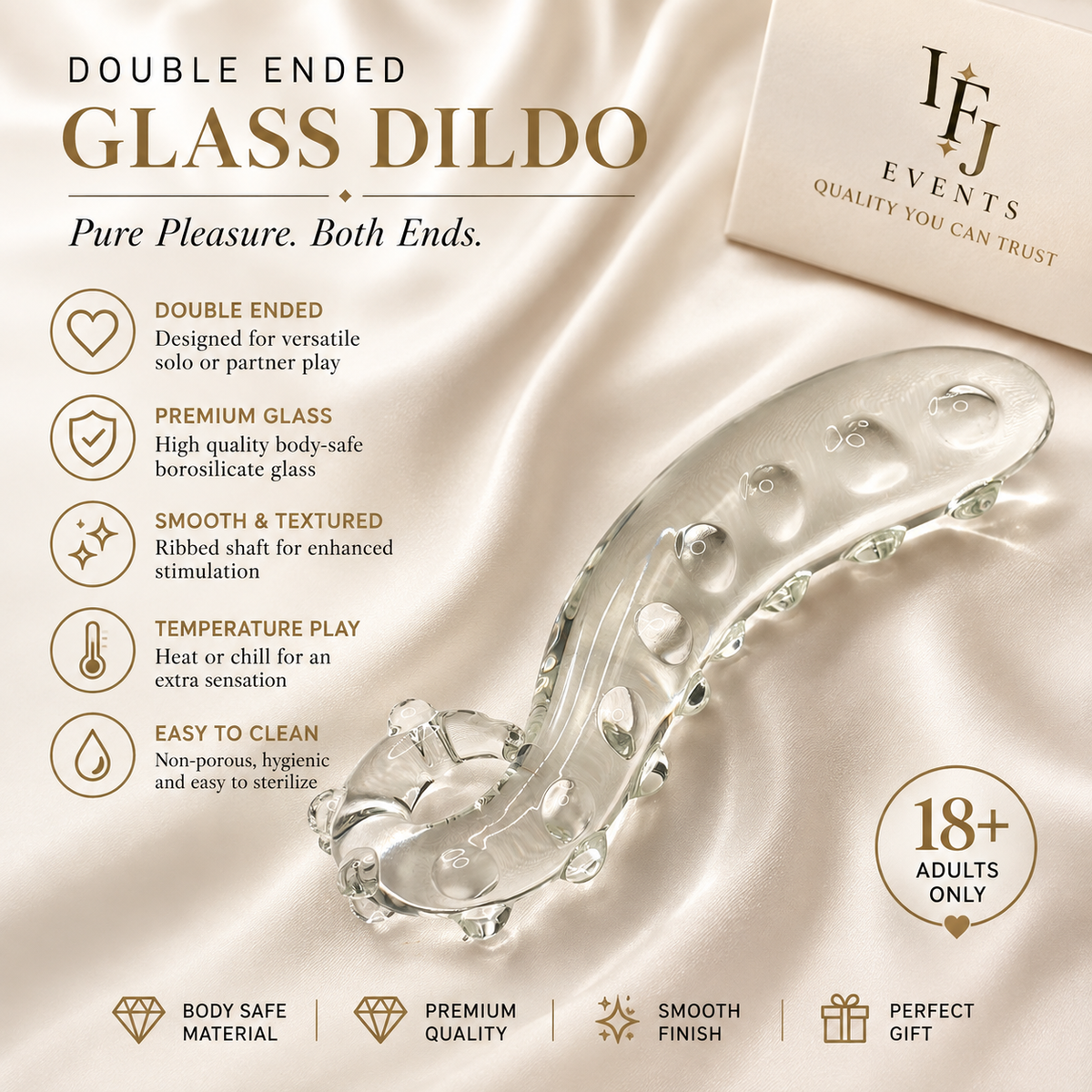 Studded  Borosilicate  Glass Dildo Anal Stimulator Sex Toy