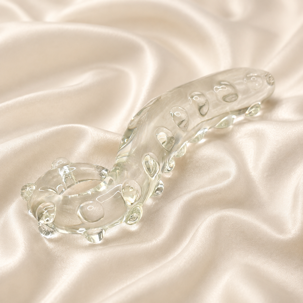 Studded  Borosilicate  Glass Dildo Anal Stimulator Sex Toy