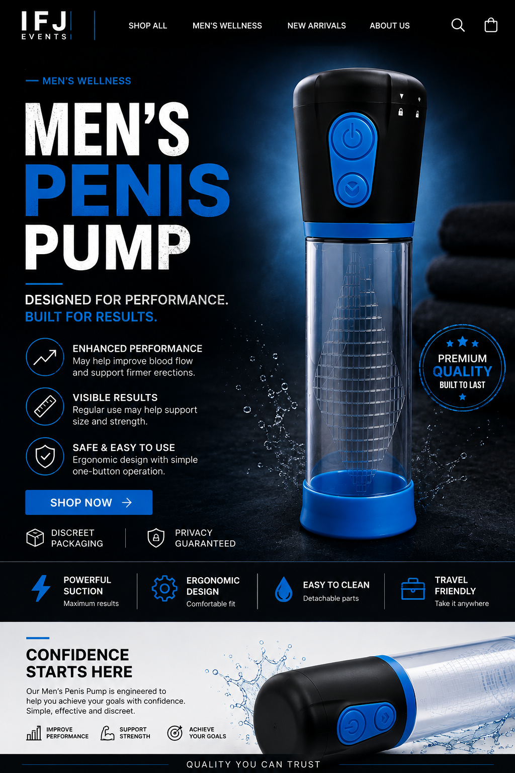 Men’s PowerUp Vacuum Pump – Personal Wellness &amp; Performance System