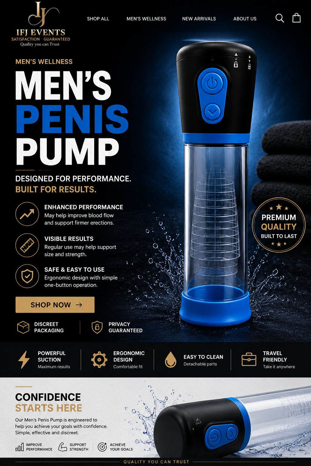 Men’s PowerUp Vacuum Pump – Personal Wellness &amp; Performance System
