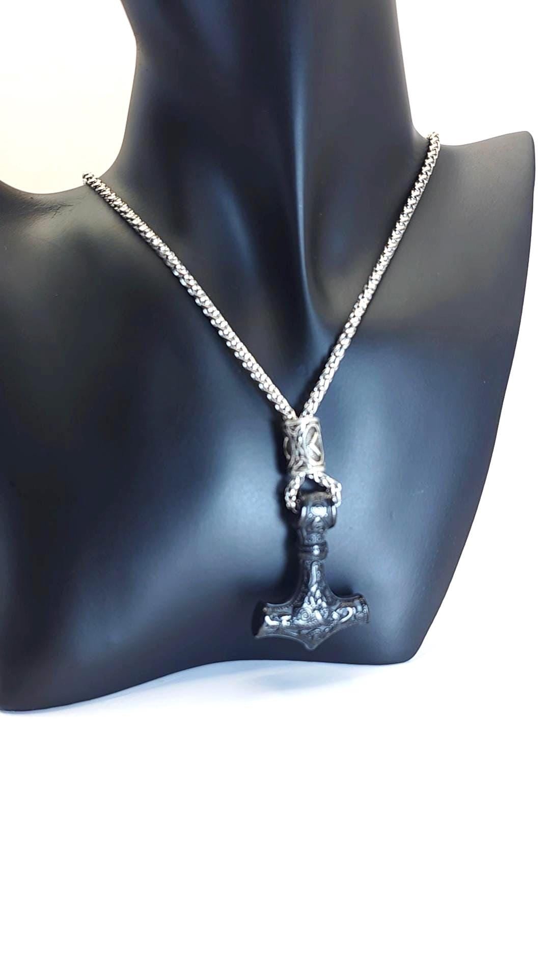 Stainless Steel Leaf Cross Compass Thors Hammer Star Pendant Necklace Jewelry for Men