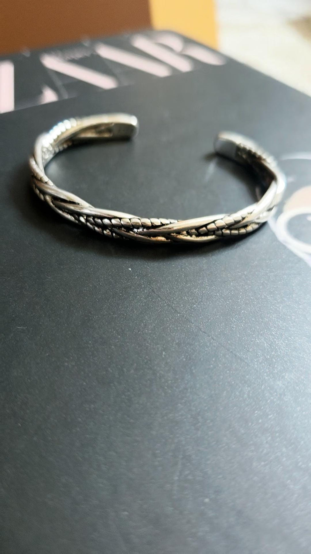 Rope Braided Cuff Bracelet Stainless Steel Modern Minimalist Wrist Jewelry Unisex