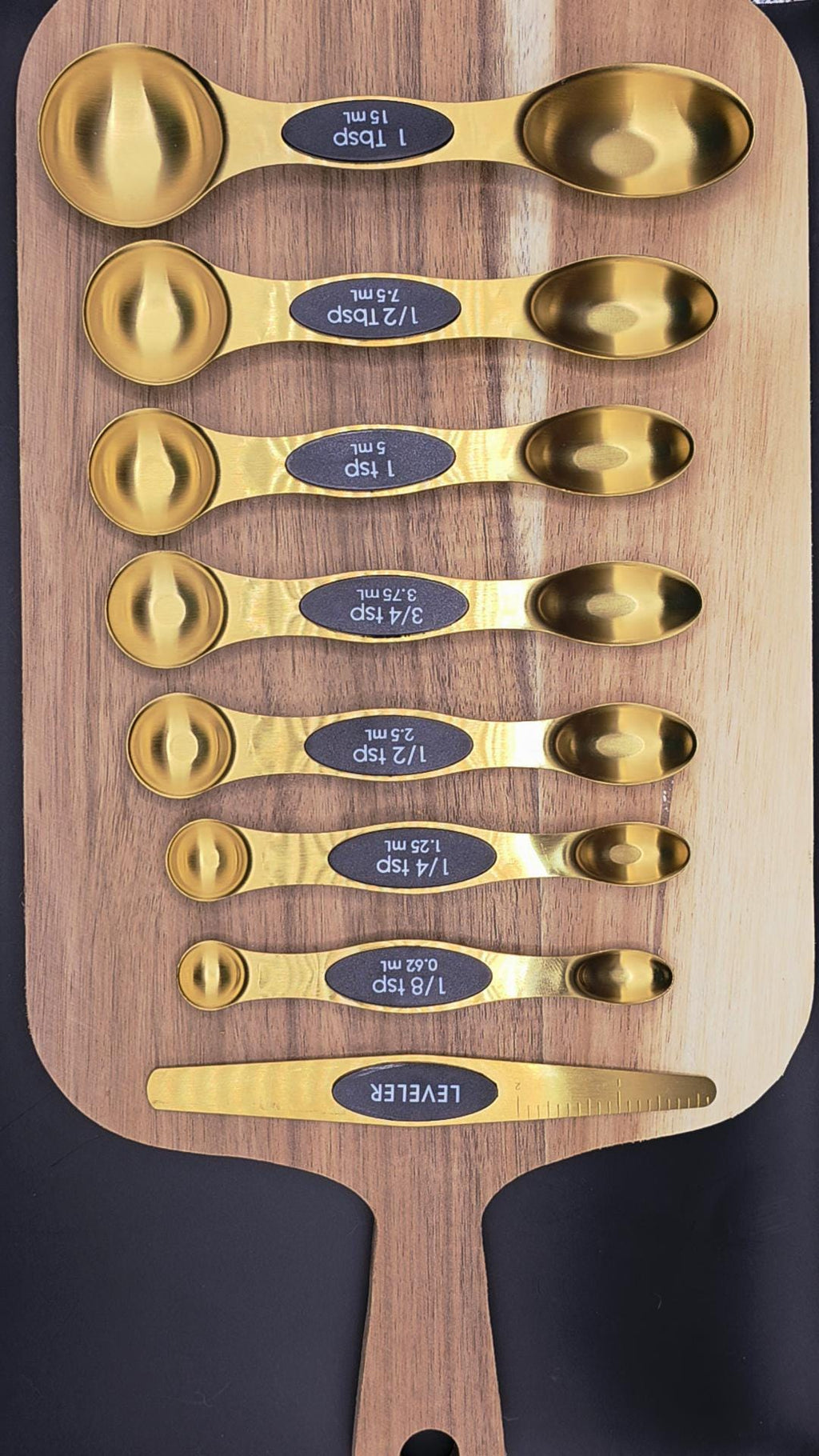 Gold Stainless Steel Stackable Measuring Spoons Sets  with leveler