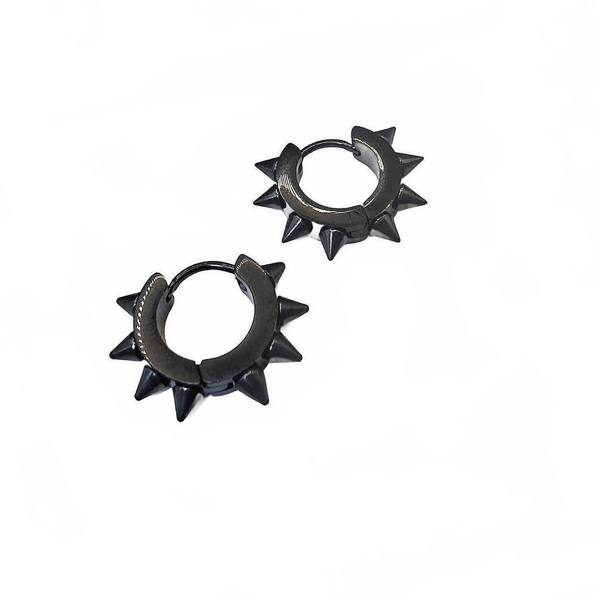 Piercings Stainless Steel Black Eight Spike Gothic Rivet Earrings Unisex Rock