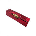 Red Metallic Star-Shaped Luxury Lipstick Case with Gold Accent