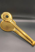 Gold Stainless Steel Frying Tongs with Strainer | Kitchen Cooking Utensil