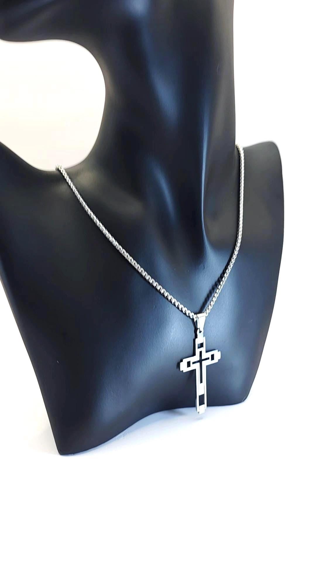 Stainless Steel Leaf Cross Compass Thors Hammer Star Pendant Necklace Jewelry for Men
