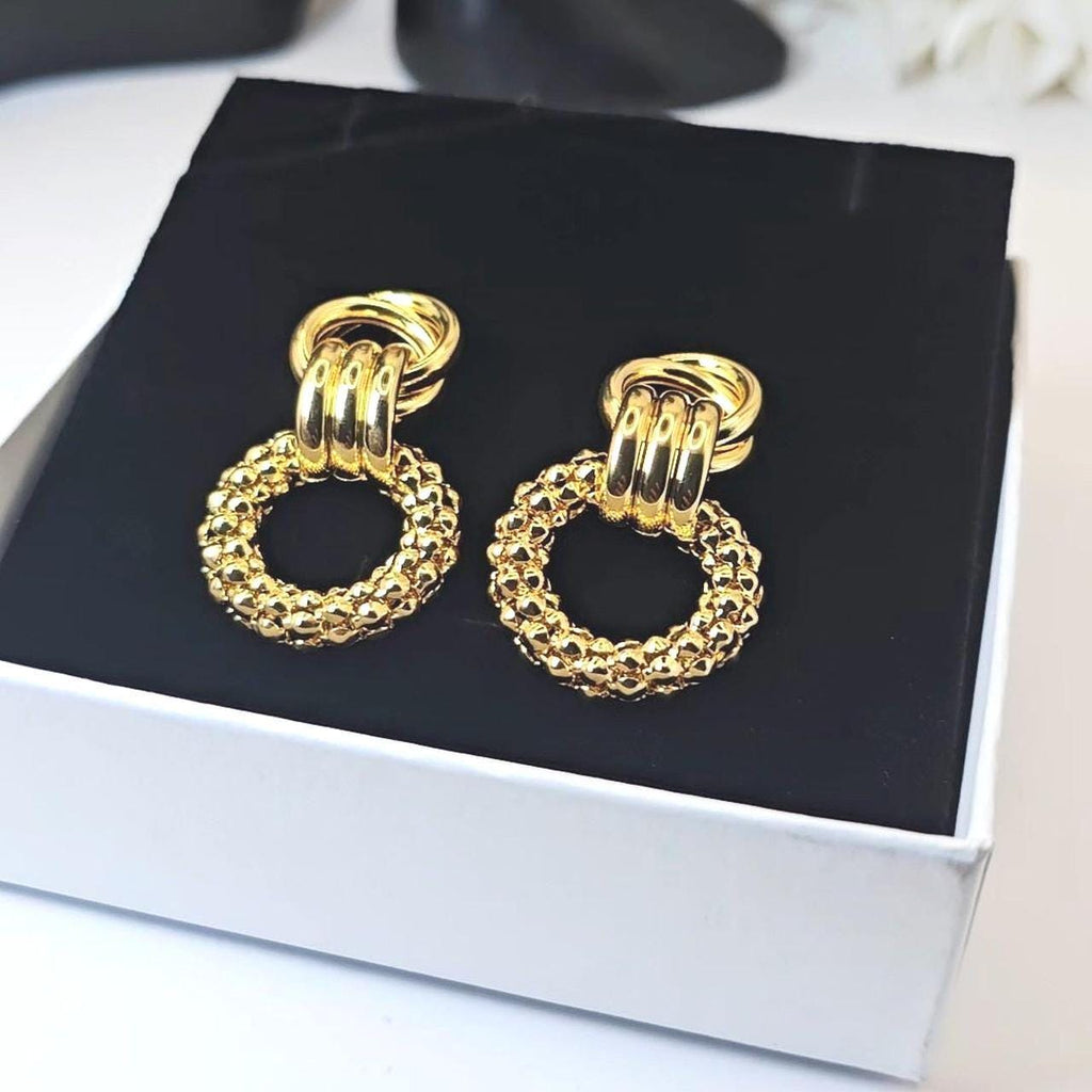 Twisted Knot Hoop Earrings: Stainless Steel Geometric Statement Jewelry