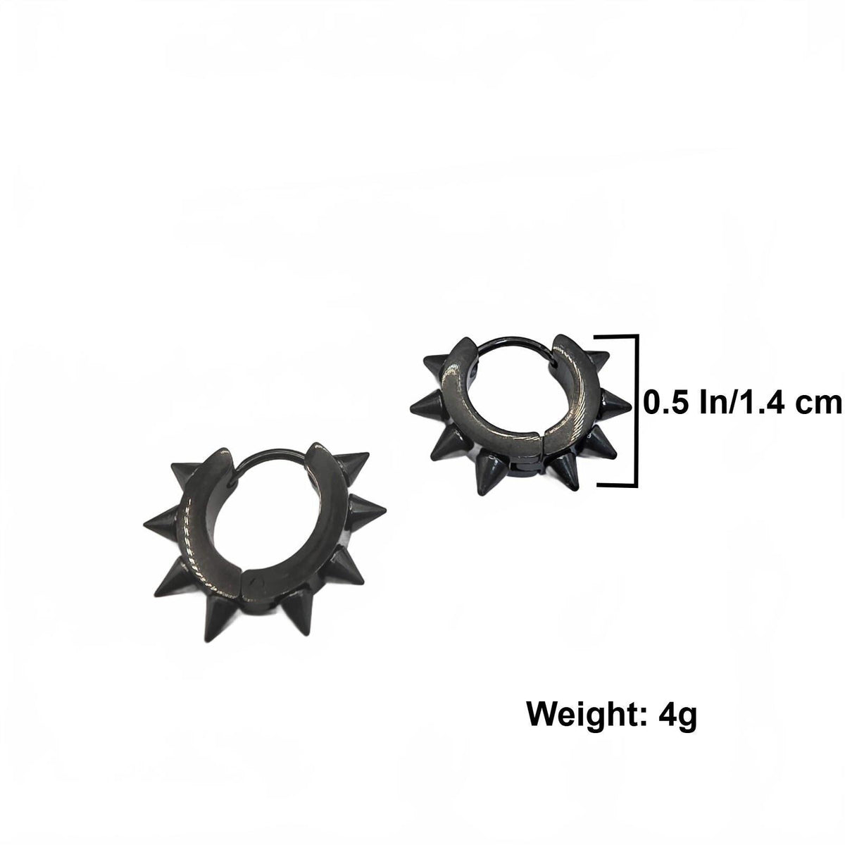 Piercings Stainless Steel Black Eight Spike Gothic Rivet Earrings Unisex Rock