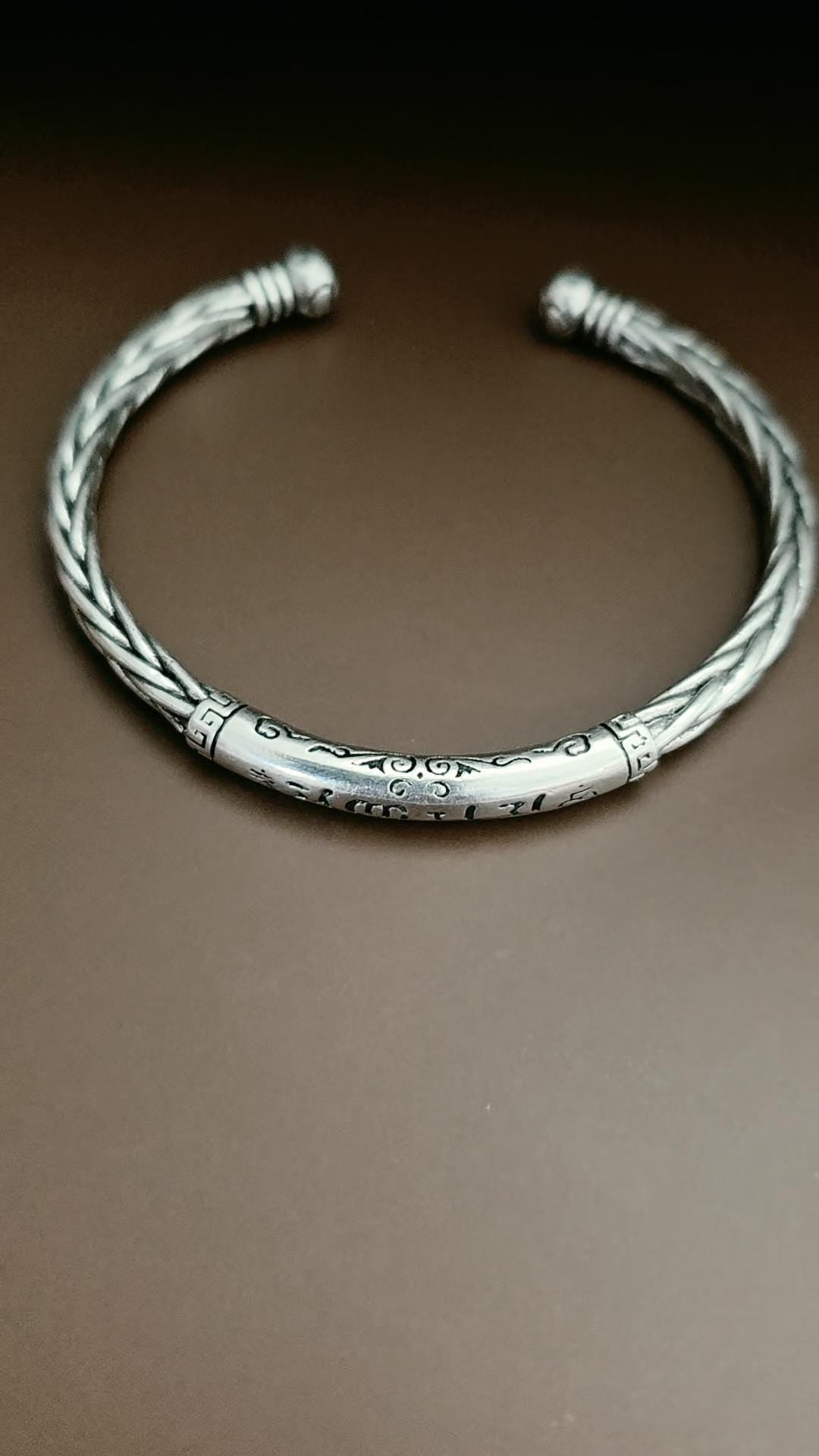 Tribal Viking Braided Titanium Steel Cuff Bracelet Modern Minimalist Wrist Jewelry for Men