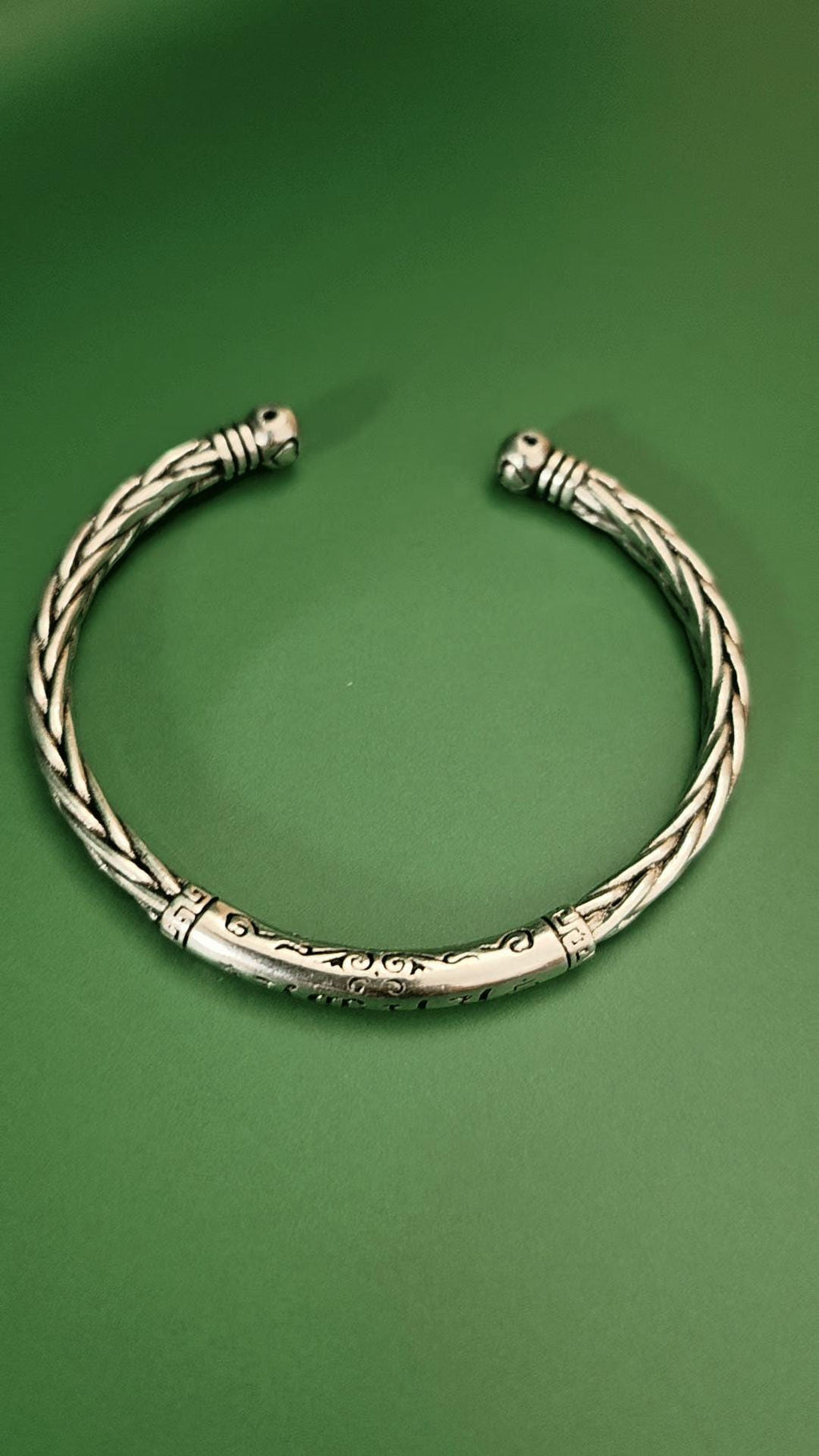 Tribal Viking Braided Titanium Steel Cuff Bracelet Modern Minimalist Wrist Jewelry for Men