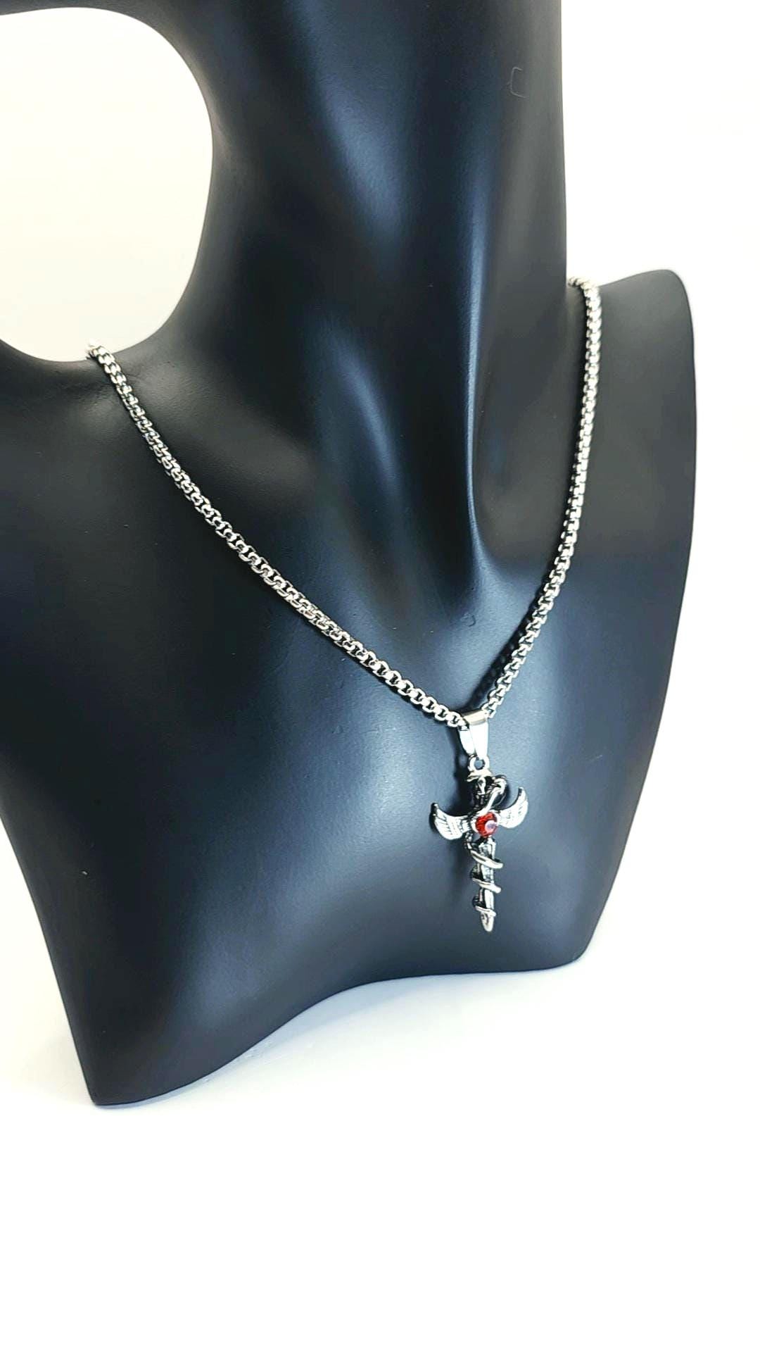 Stainless Steel Leaf Cross Compass Thors Hammer Star Pendant Necklace Jewelry for Men