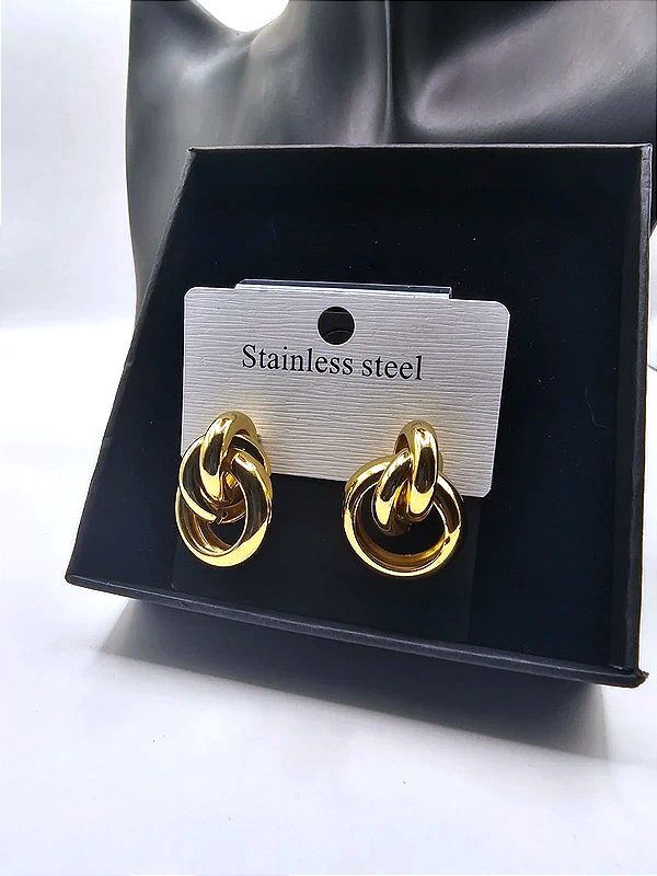 Gold Knot Statement Earrings | Elegant Minimalist Jewellery