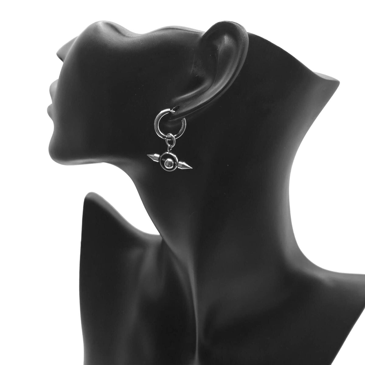 Unisex Pair  Gothic Punk Spike Hoop Earring