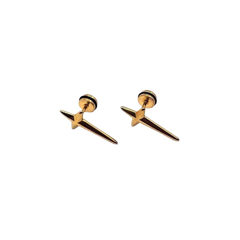 Gold Star & Spike Screw Back Stud Earrings – Punk Gothic Unisex