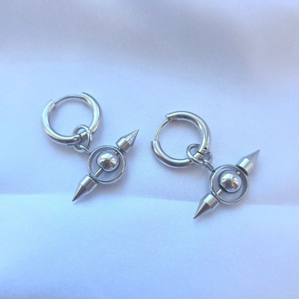 Unisex Pair  Gothic Punk Spike Hoop Earring