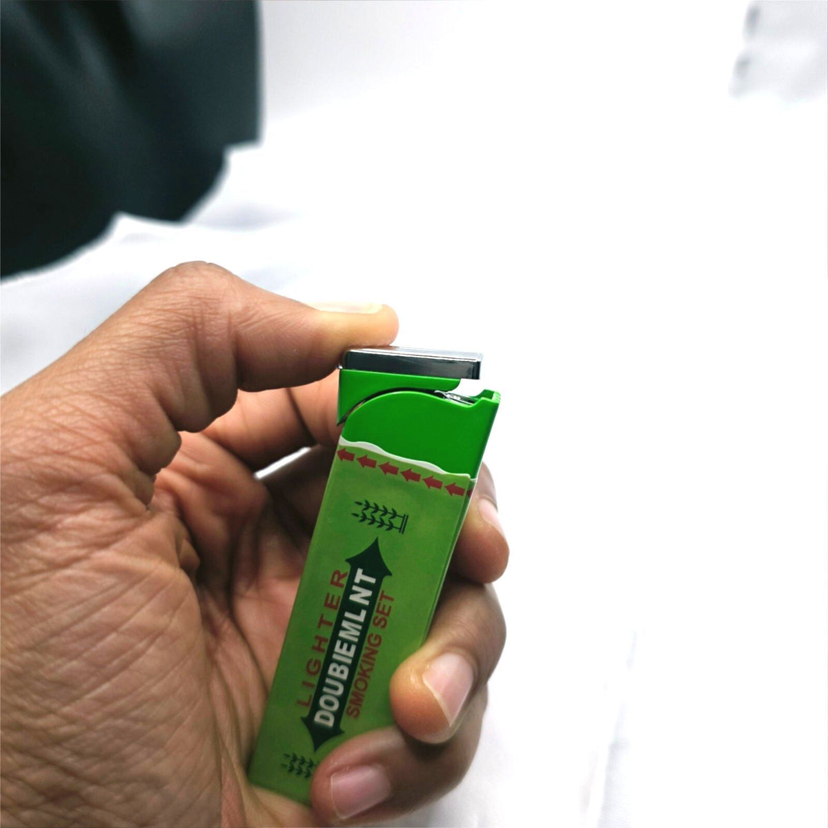 Lighter Case Double Mint Shaped Luxury Green Gum Case with Green Accent