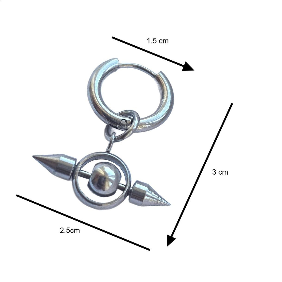 Unisex Pair  Gothic Punk Spike Hoop Earring