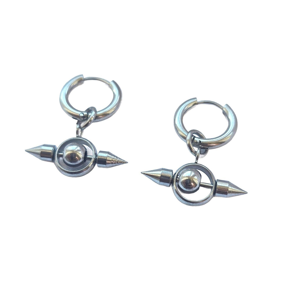 Unisex Pair  Gothic Punk Spike Hoop Earring