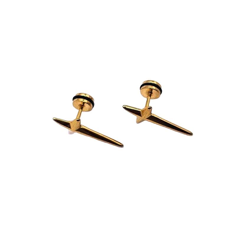 Gold Star & Spike Screw Back Stud Earrings – Punk Gothic Unisex