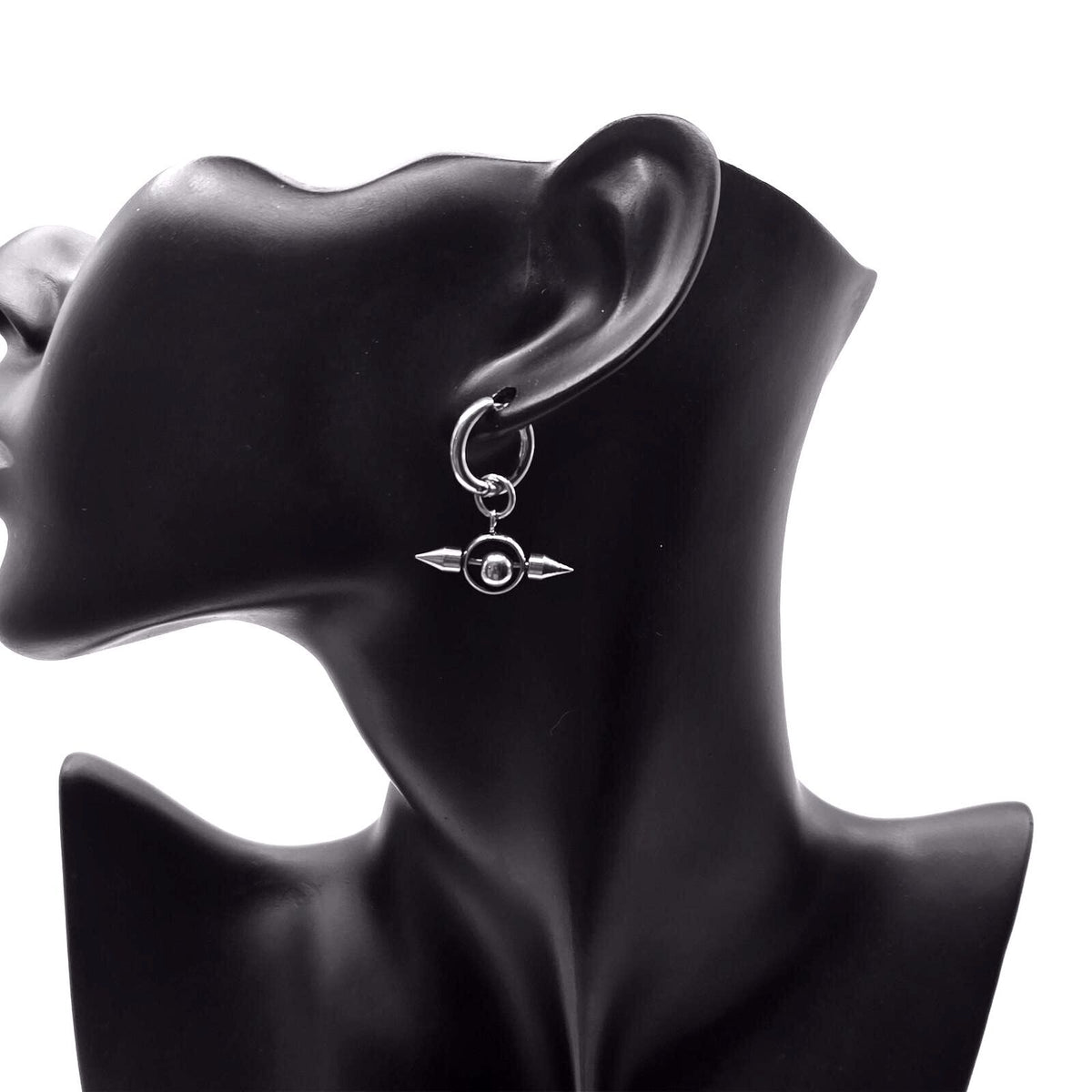 Unisex Pair  Gothic Punk Spike Hoop Earring